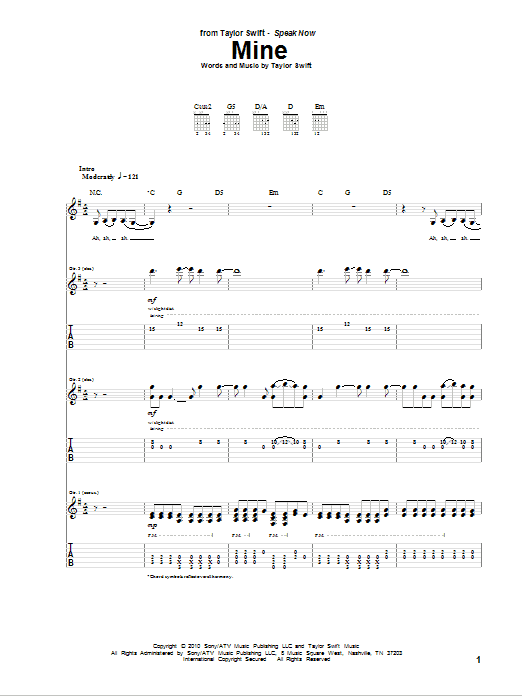 Taylor Swift Mine Sheet Music Notes & Chords for Ukulele - Download or Print PDF