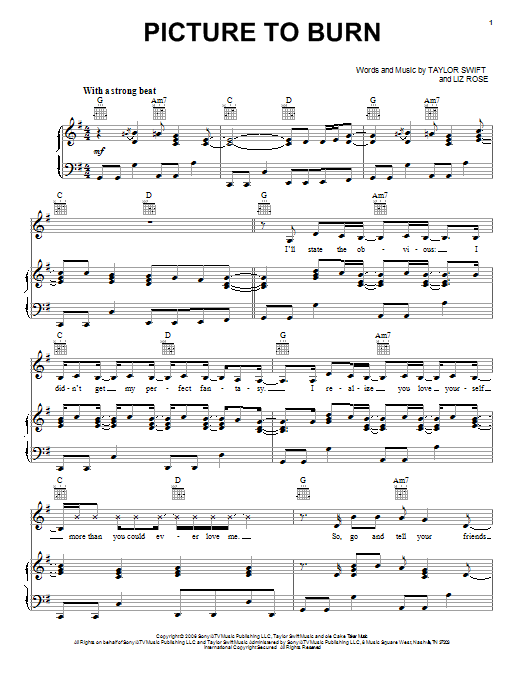 Taylor Swift Picture To Burn Sheet Music Notes & Chords for Cello Solo - Download or Print PDF