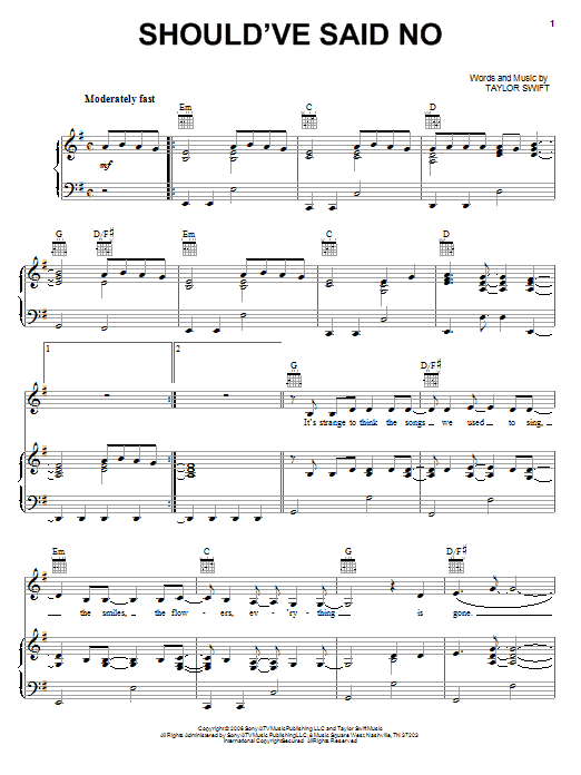 Taylor Swift Should've Said No Sheet Music Notes & Chords for Cello Solo - Download or Print PDF