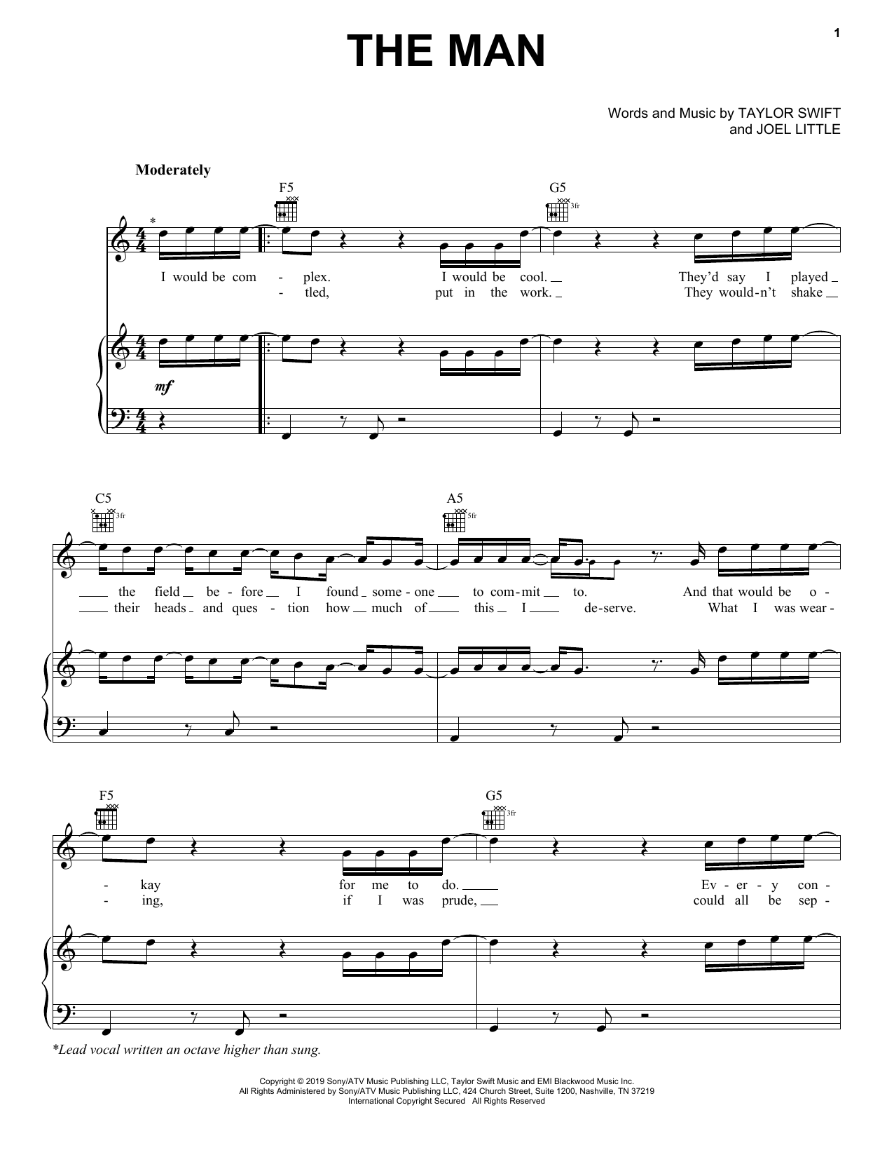 Taylor Swift The Man Sheet Music Notes & Chords for Easy Piano - Download or Print PDF