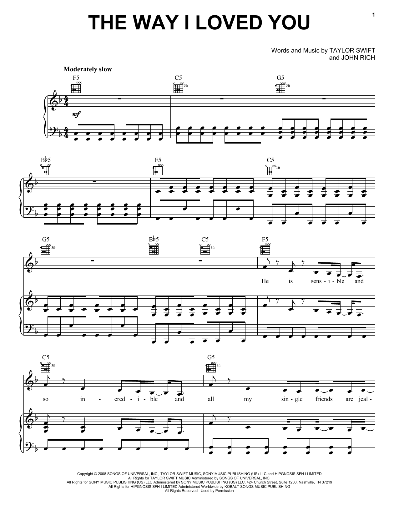 Taylor Swift The Way I Loved You Sheet Music Notes & Chords for Guitar Tab - Download or Print PDF