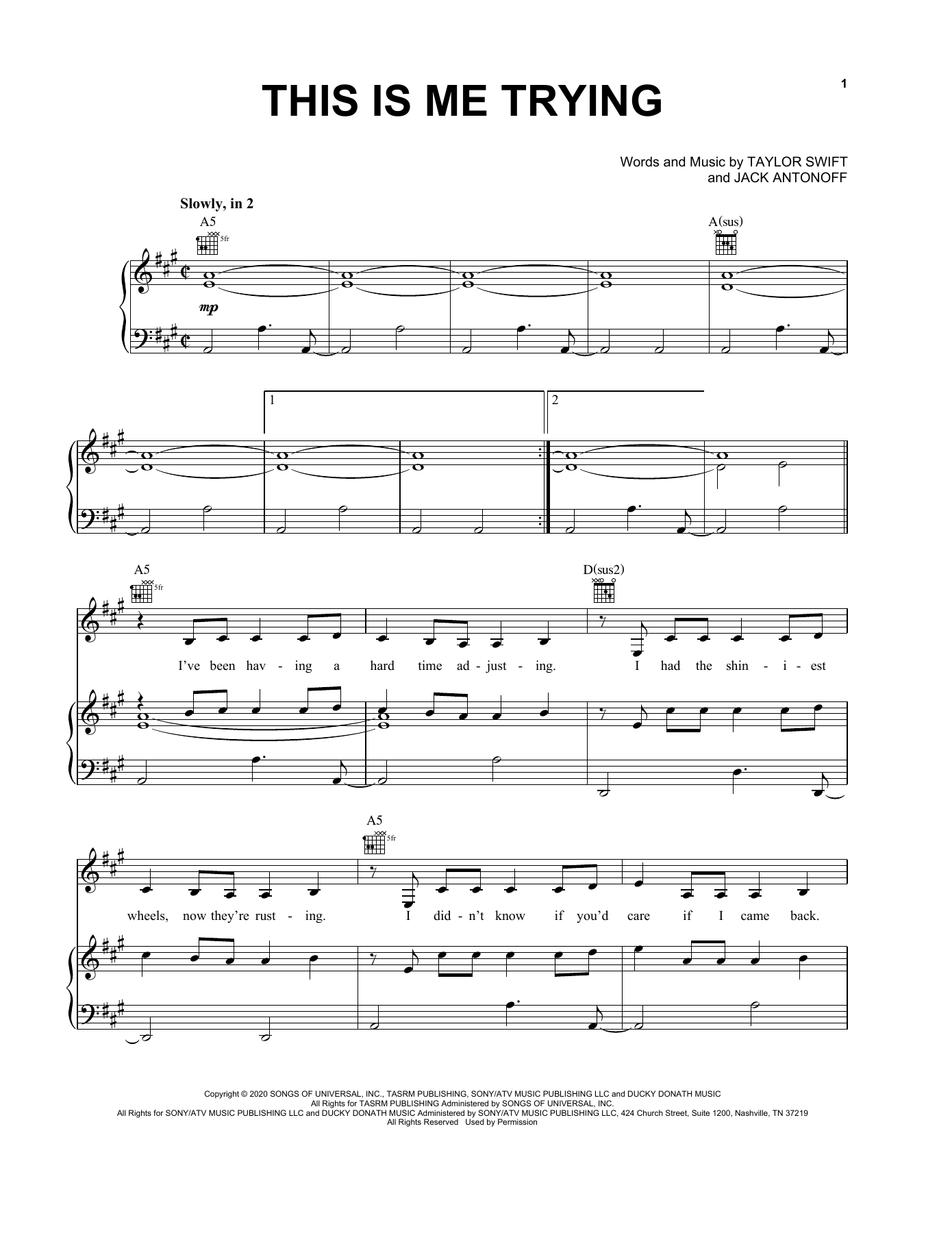 Taylor Swift this is me trying Sheet Music Notes & Chords for Easy Piano - Download or Print PDF