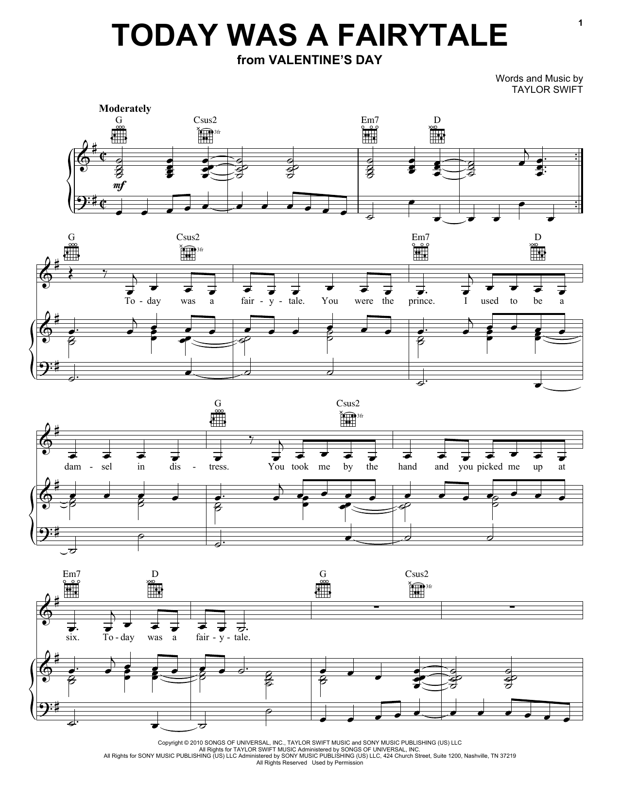Taylor Swift Today Was A Fairytale Sheet Music Notes & Chords for Violin Solo - Download or Print PDF