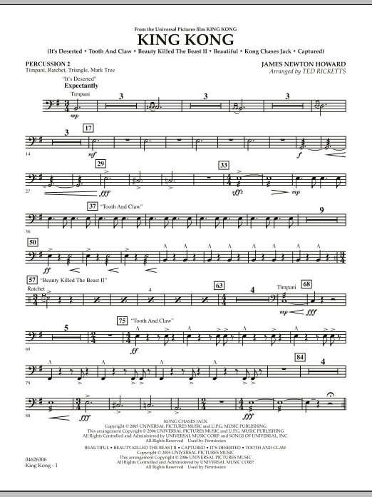 Ted Ricketts King Kong - Percussion 2 Sheet Music Notes & Chords for Orchestra - Download or Print PDF