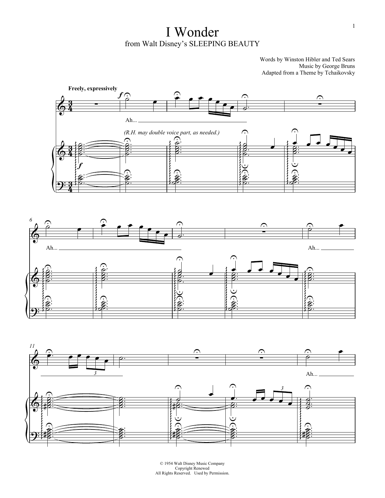 Ted Sears I Wonder Sheet Music Notes & Chords for Piano & Vocal - Download or Print PDF