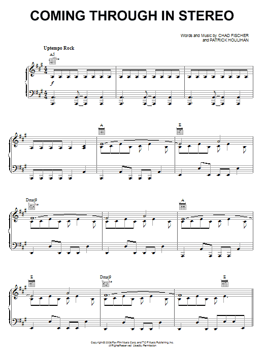 Teddy Geiger Coming Through In Stereo Sheet Music Notes & Chords for Piano, Vocal & Guitar (Right-Hand Melody) - Download or Print PDF Teddy Geiger Coming Through In Stereo Sheet Music Notes & Chords for Piano, Vocal & Guitar (Right-Hand Melody) - Download or Print PDF