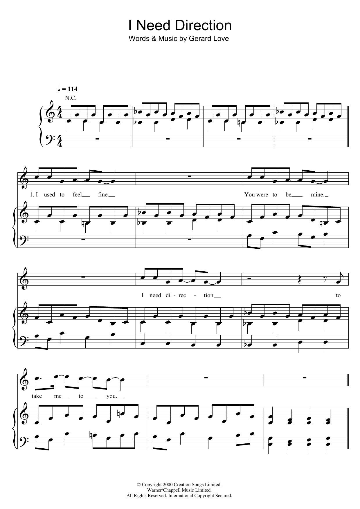 Teenage Fanclub I Need Direction Sheet Music Notes & Chords for Piano, Vocal & Guitar - Download or Print PDF Teenage Fanclub I Need Direction Sheet Music Notes & Chords for Piano, Vocal & Guitar - Download or Print PDF