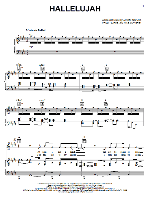 Tenth Avenue North Hallelujah Sheet Music Notes & Chords for Piano, Vocal & Guitar (Right-Hand Melody) - Download or Print PDF