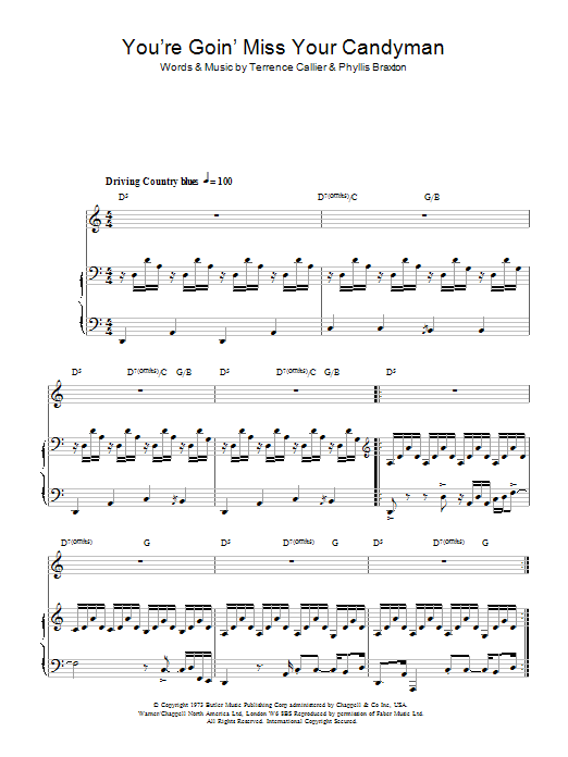 Terry Callier You Goin' Miss Your Candyman Sheet Music Notes & Chords for Piano, Vocal & Guitar - Download or Print PDF