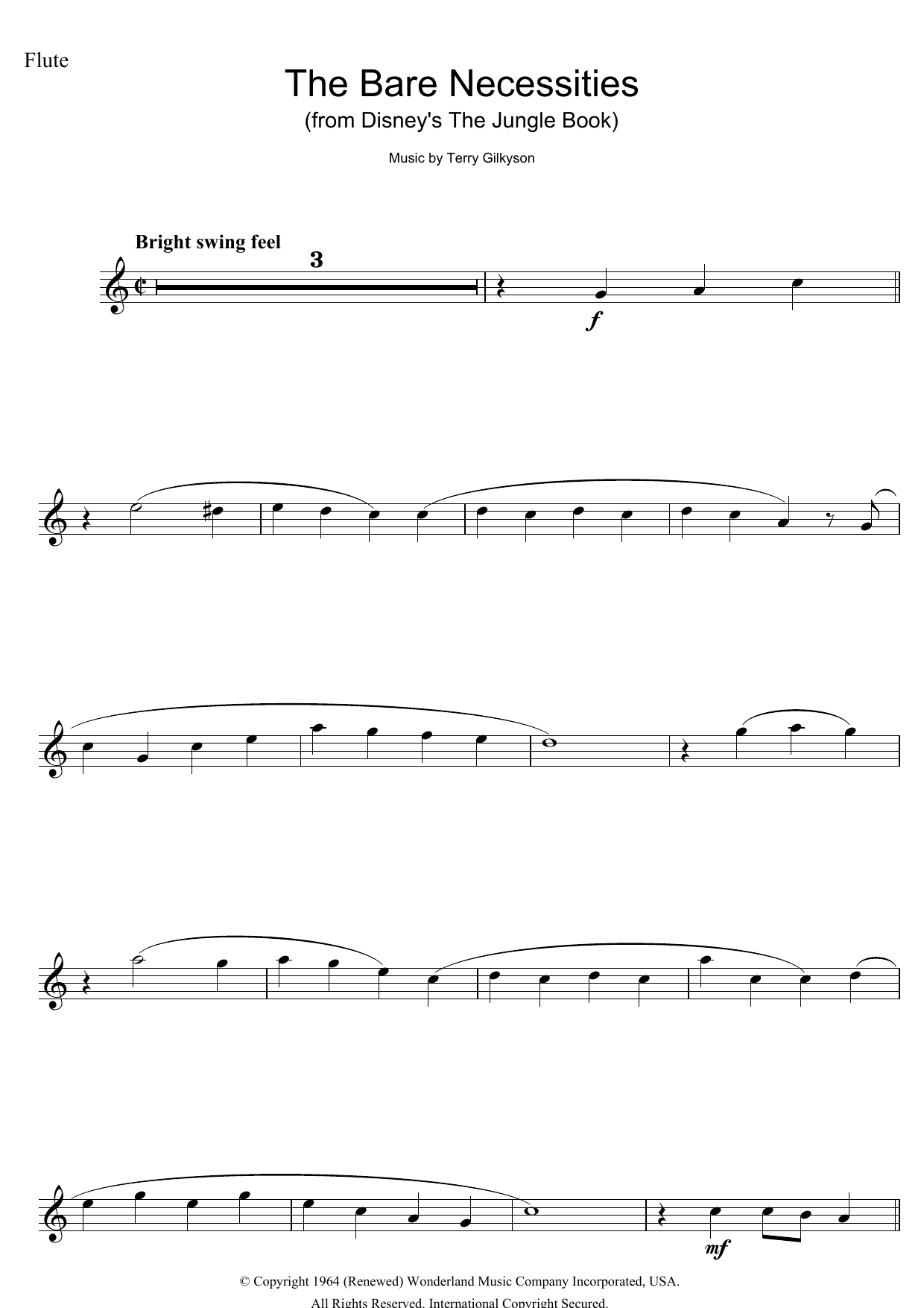 Terry Gilkyson The Bare Necessities (from Disney's The Jungle Book) Sheet Music Notes & Chords for Solo Guitar Tab - Download or Print PDF