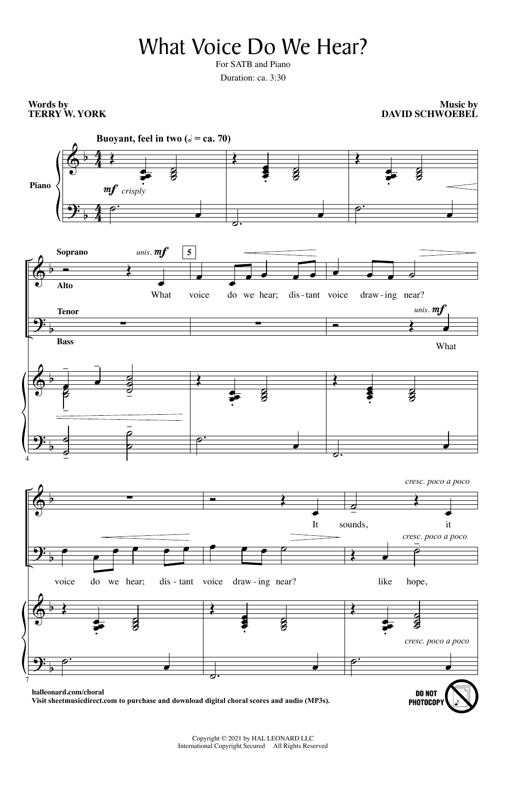 Terry W. York and David Schwoebel What Voice Do We Hear? Sheet Music Notes & Chords for SATB Choir - Download or Print PDF