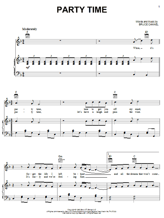 T.G. Sheppard Party Time Sheet Music Notes & Chords for Piano, Vocal & Guitar (Right-Hand Melody) - Download or Print PDF