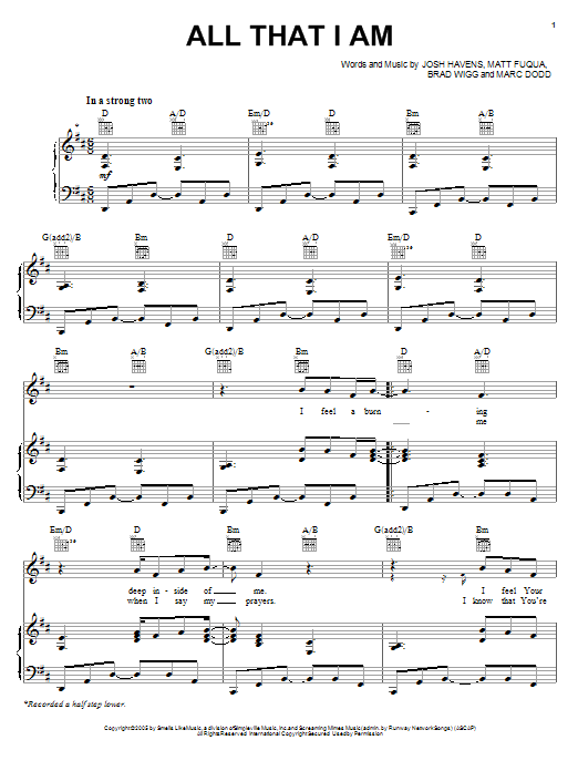 The Afters All That I Am Sheet Music Notes & Chords for Easy Guitar Tab - Download or Print PDF