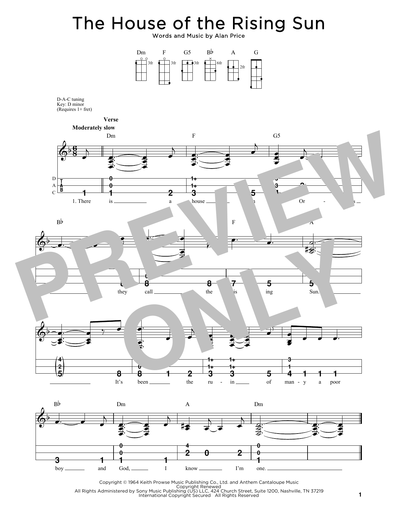 The Animals The House Of The Rising Sun (arr. Steven B. Eulberg) Sheet Music Notes & Chords for Dulcimer - Download or Print PDF