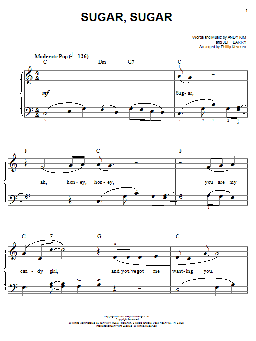 Phillip Keveren Sugar, Sugar Sheet Music Notes & Chords for Easy Piano - Download or Print PDF