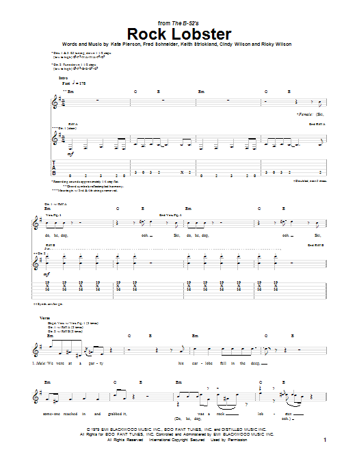 The B-52's Rock Lobster Sheet Music Notes & Chords for Easy Piano - Download or Print PDF