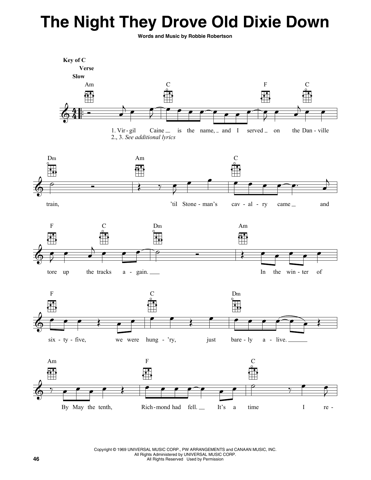 The Band The Night They Drove Old Dixie Down (arr. Fred Sokolow) Sheet Music Notes & Chords for Banjo Tab - Download or Print PDF