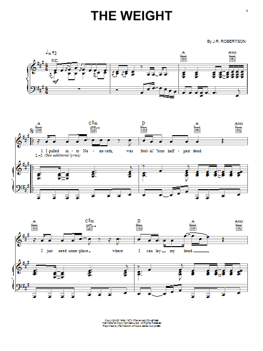 The Band The Weight Sheet Music Notes & Chords for Drums Transcription - Download or Print PDF
