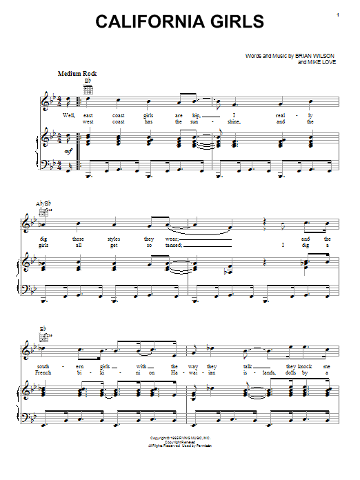 The Beach Boys California Girls Sheet Music Notes & Chords for Violin - Download or Print PDF