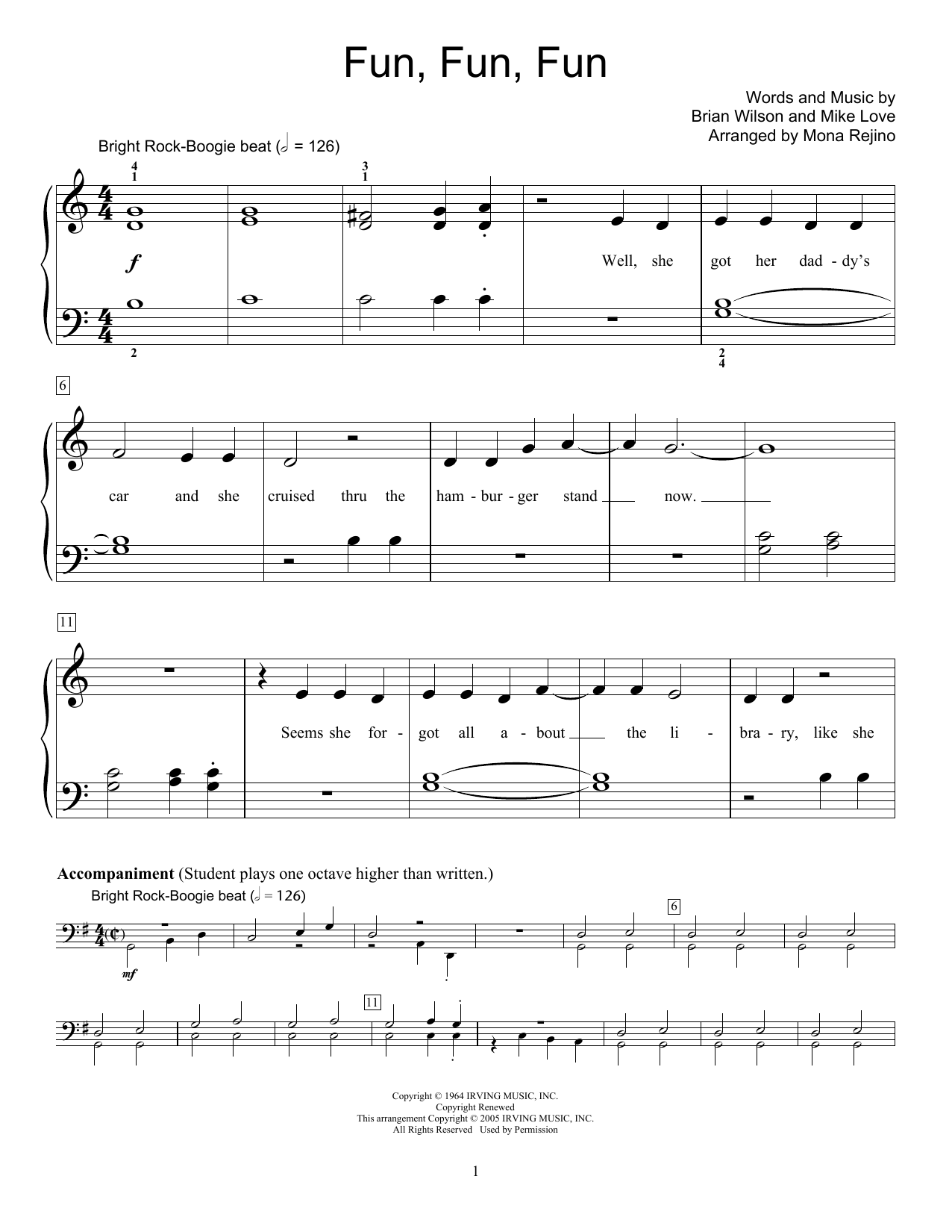 The Beach Boys Fun, Fun, Fun Sheet Music Notes & Chords for Educational Piano - Download or Print PDF The Beach Boys Fun, Fun, Fun Sheet Music Notes & Chords for Educational Piano - Download or Print PDF