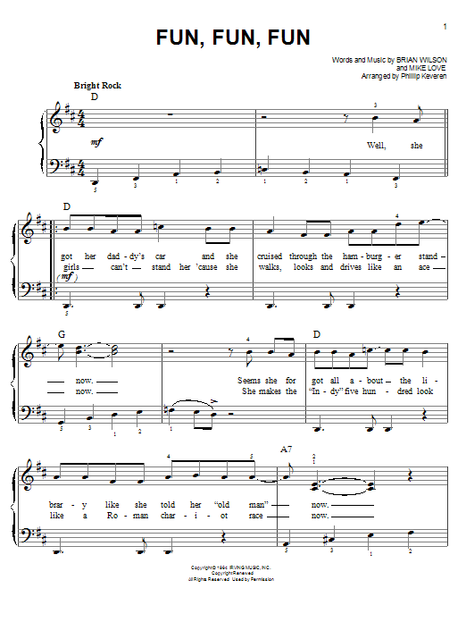 The Beach Boys Fun, Fun, Fun Sheet Music Notes & Chords for Easy Piano - Download or Print PDF