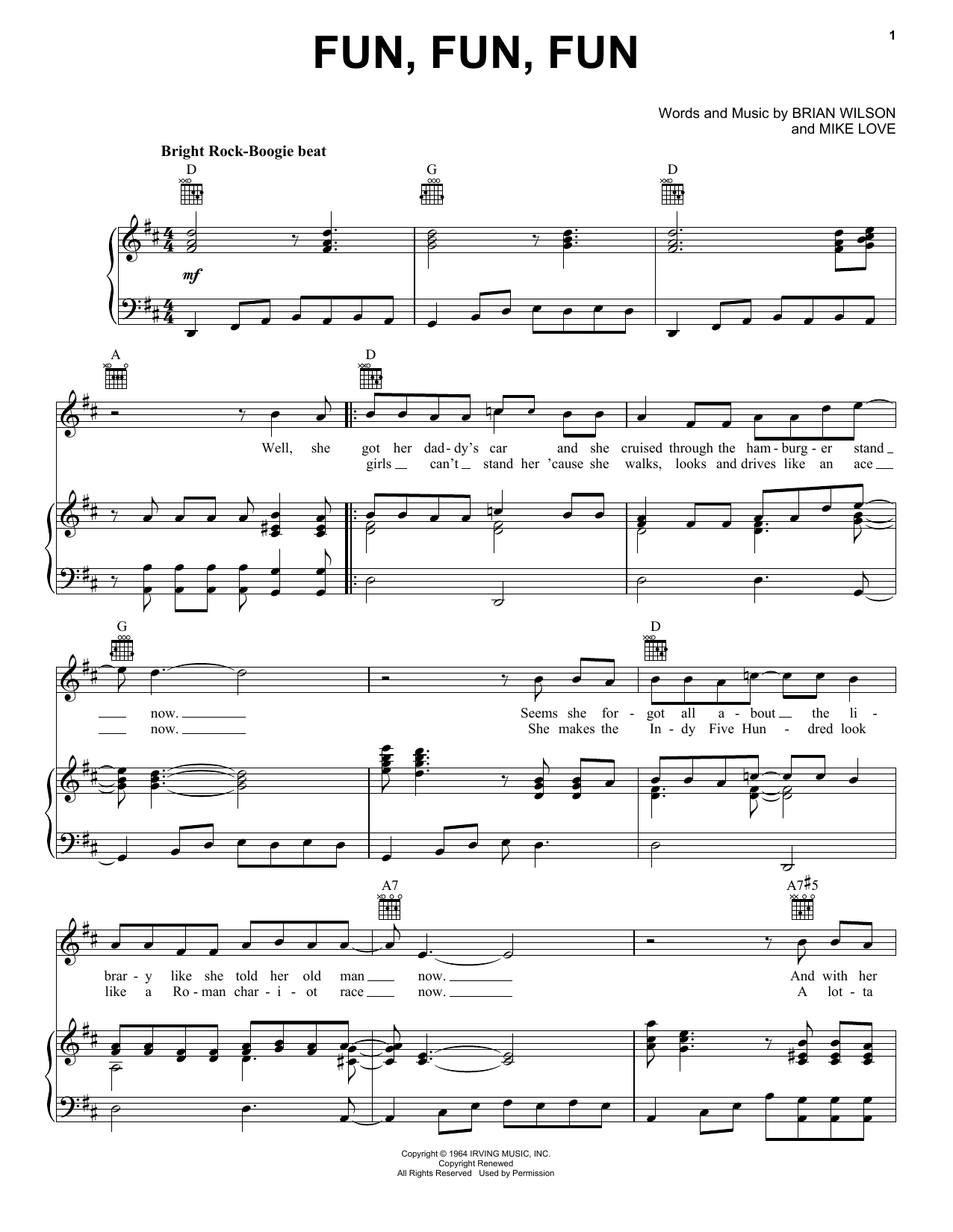 The Beach Boys Fun, Fun, Fun Sheet Music Notes & Chords for Violin - Download or Print PDF