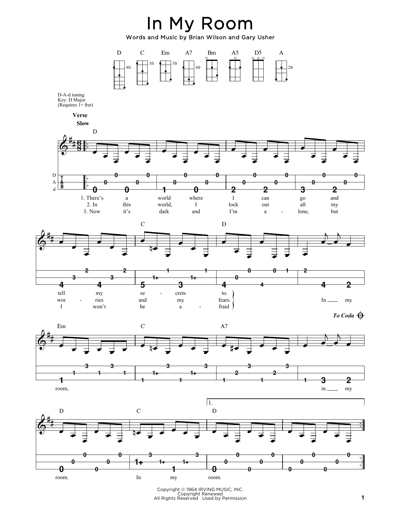 The Beach Boys In My Room (arr. Steven B. Eulberg) Sheet Music Notes & Chords for Dulcimer - Download or Print PDF