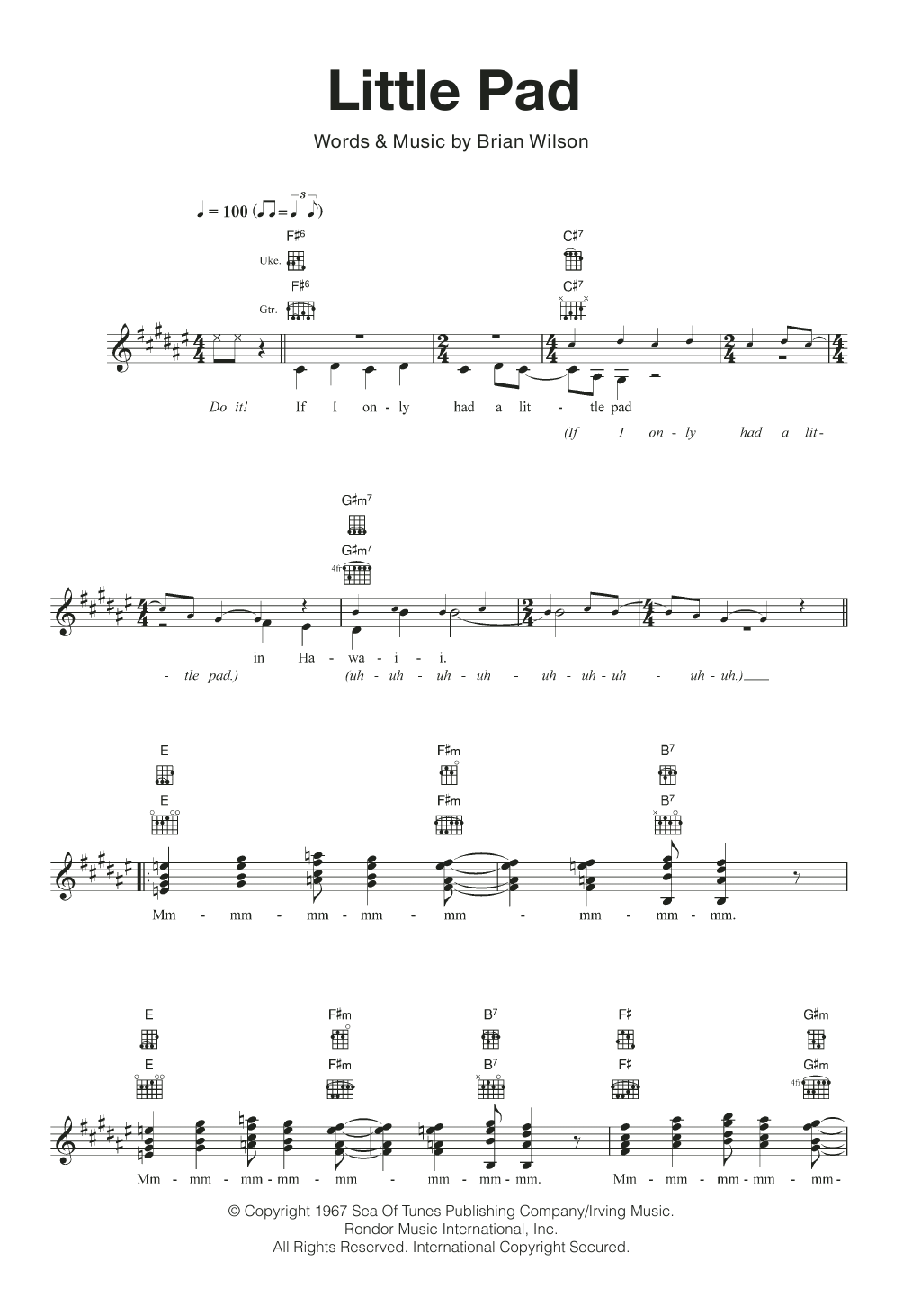 The Beach Boys Little Pad Sheet Music Notes & Chords for Ukulele - Download or Print PDF The Beach Boys Little Pad Sheet Music Notes & Chords for Ukulele - Download or Print PDF