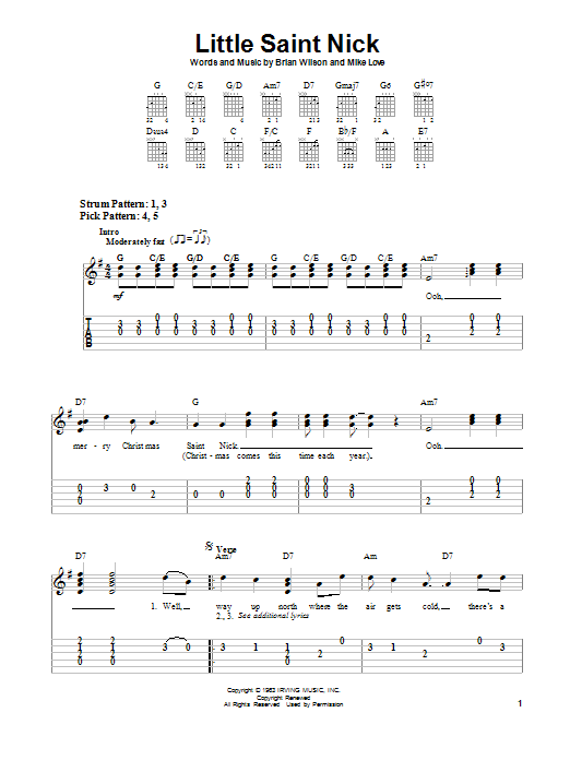 The Beach Boys Little Saint Nick Sheet Music Notes & Chords for Guitar Ensemble - Download or Print PDF