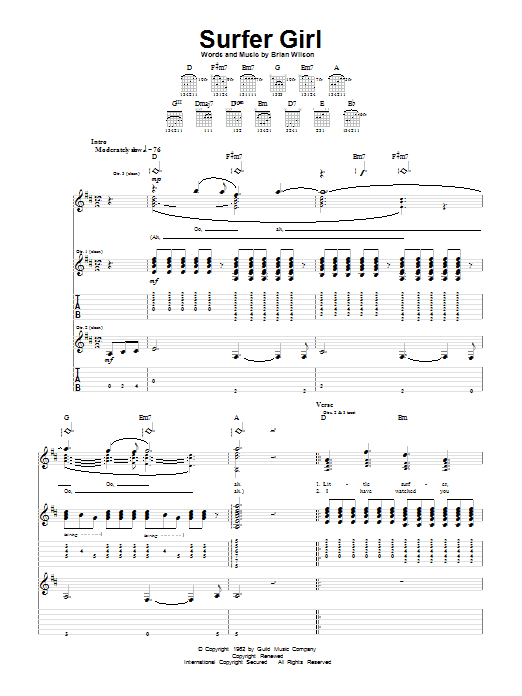 The Beach Boys Surfer Girl Sheet Music Notes & Chords for Ukulele - Download or Print PDF