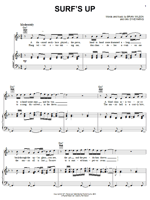 The Beach Boys Surf's Up Sheet Music Notes & Chords for Piano, Vocal & Guitar (Right-Hand Melody) - Download or Print PDF