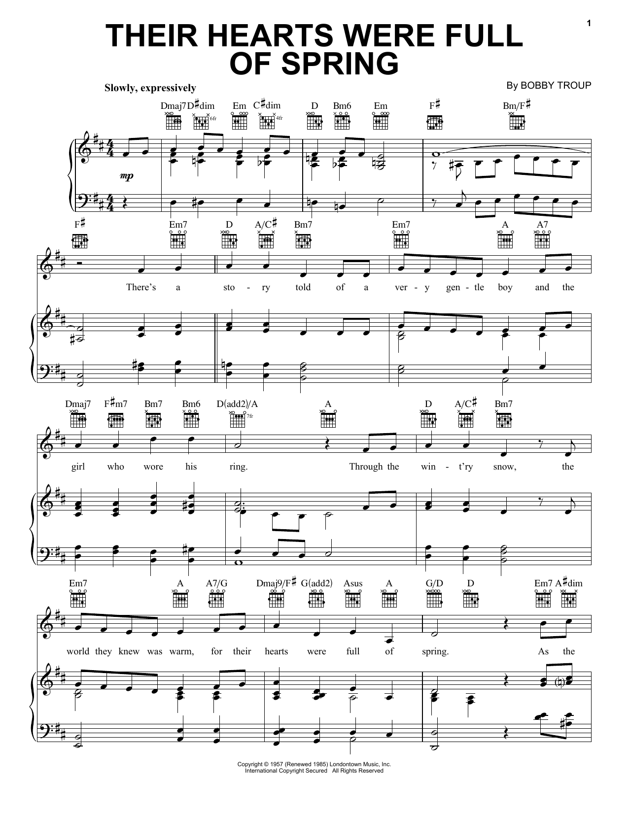 The Beach Boys Their Hearts Were Full Of Spring Sheet Music Notes & Chords for Piano, Vocal & Guitar Chords (Right-Hand Melody) - Download or Print PDF