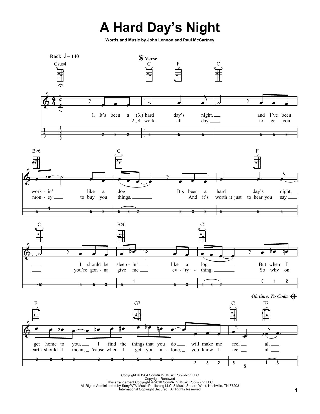 The Beatles A Hard Day's Night (arr. Bobby Westfall) Sheet Music Notes & Chords for Mandolin - Download or Print PDF