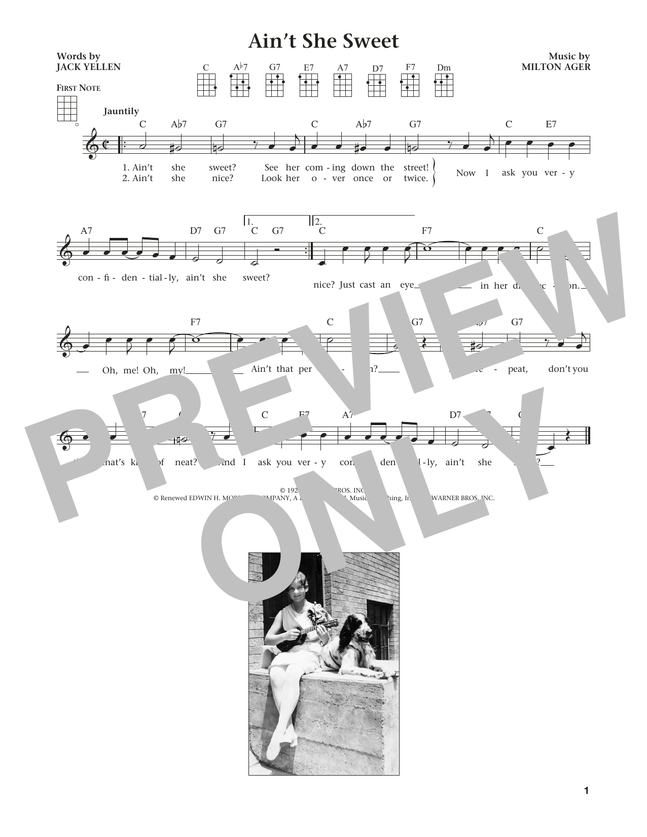 The Beatles Ain't She Sweet (from The Daily Ukulele) (arr. Liz and Jim Beloff) Sheet Music Notes & Chords for Ukulele - Download or Print PDF The Beatles Ain't She Sweet (from The Daily Ukulele) (arr. Liz and Jim Beloff) Sheet Music Notes & Chords for Ukulele - Download or Print PDF