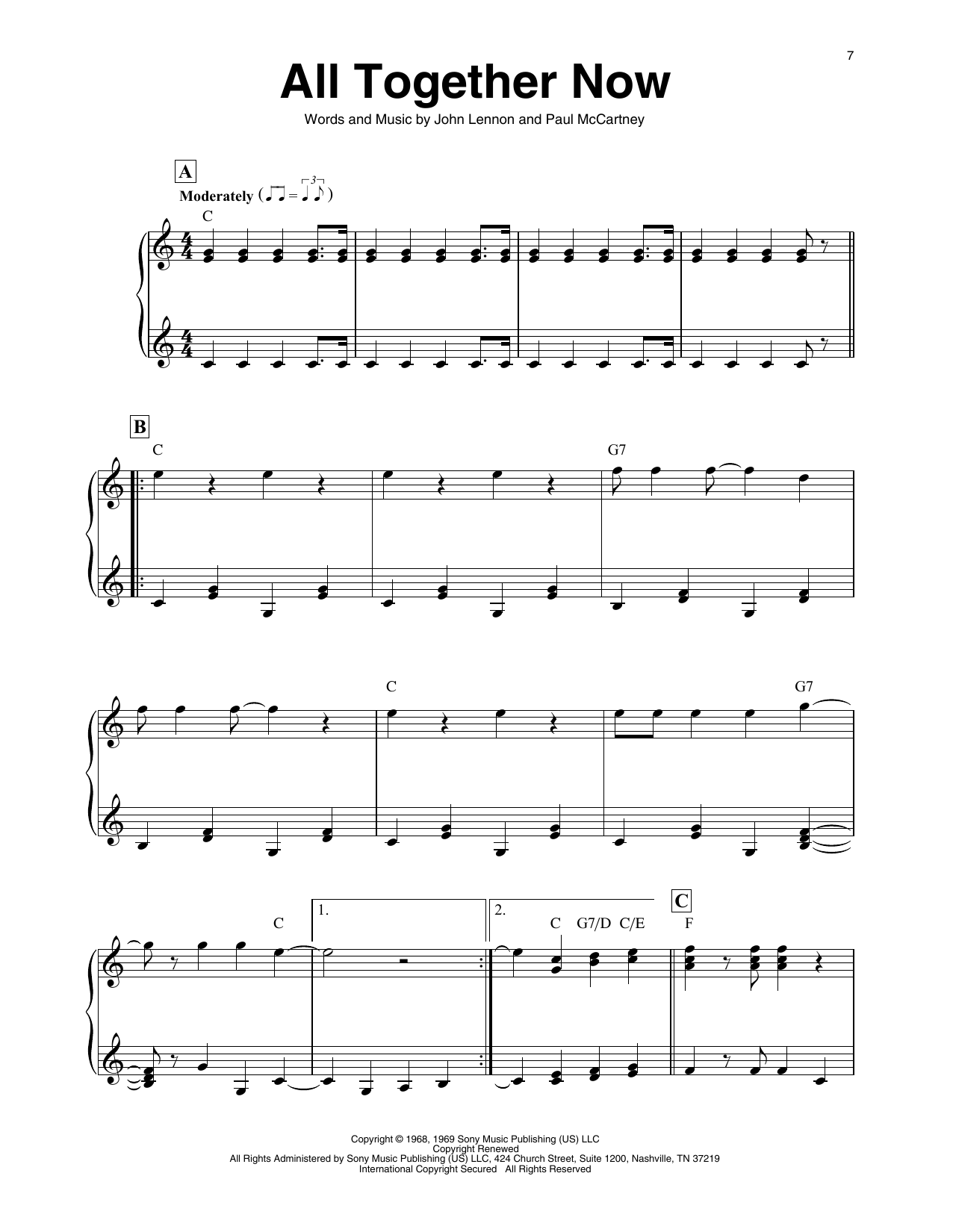 The Beatles All Together Now (arr. Maeve Gilchrist) Sheet Music Notes & Chords for Harp - Download or Print PDF