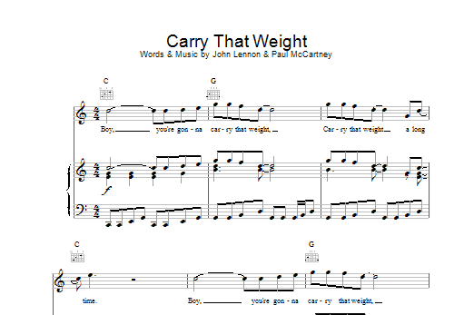 The Beatles Carry That Weight Sheet Music Notes & Chords for Easy Guitar - Download or Print PDF