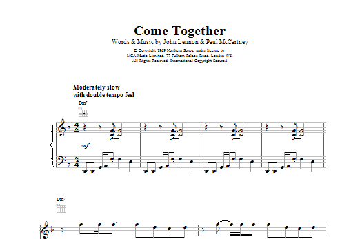 The Beatles Come Together Sheet Music Notes & Chords for SPREP - Download or Print PDF