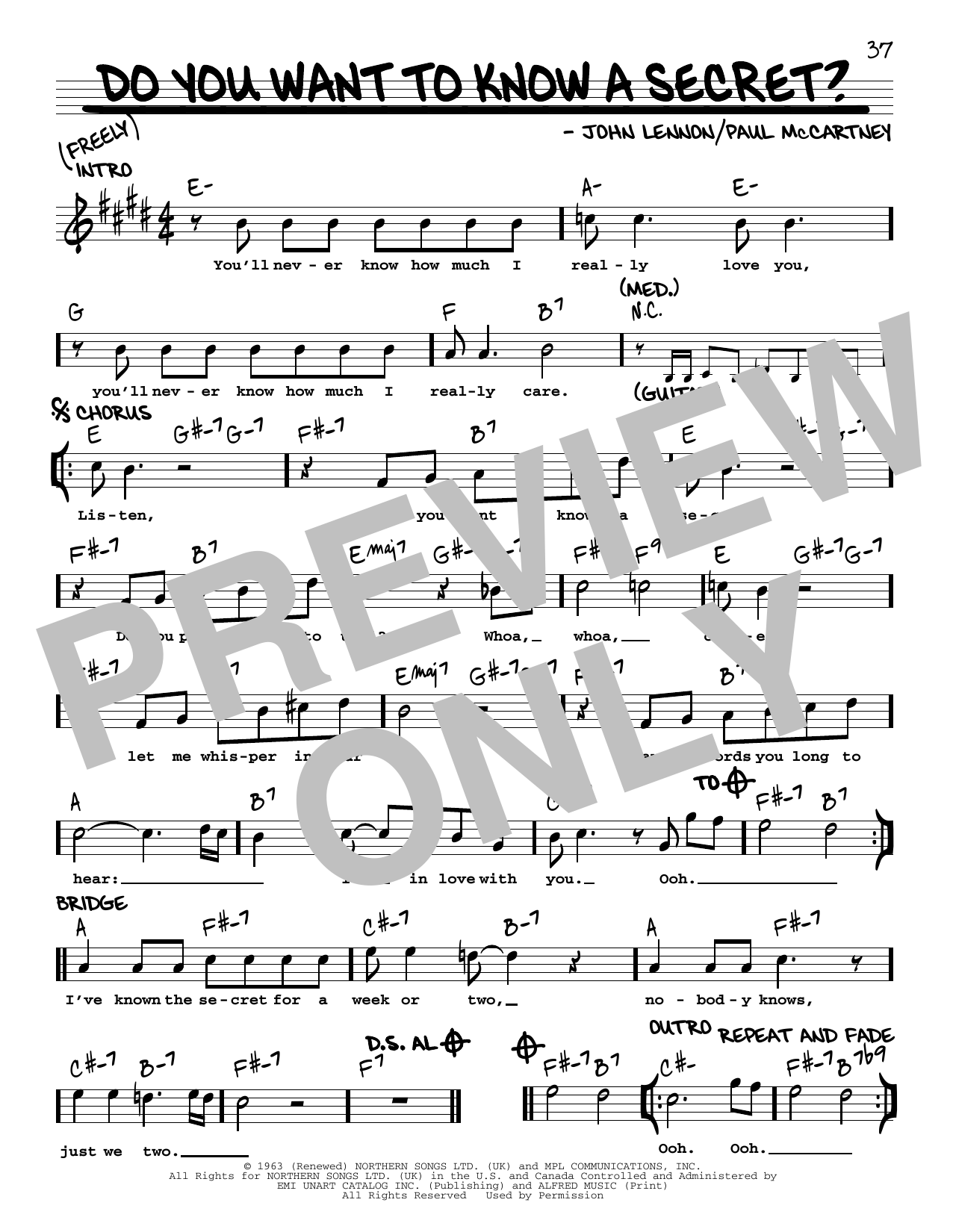 The Beatles Do You Want To Know A Secret? [Jazz version] Sheet Music Notes & Chords for Real Book – Melody, Lyrics & Chords - Download or Print PDF