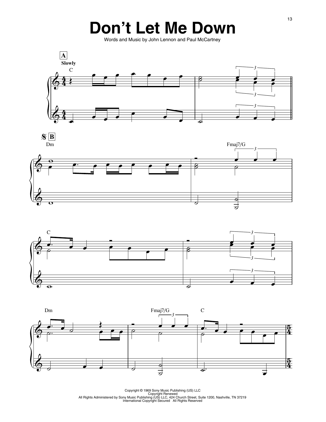 The Beatles Don't Let Me Down (arr. Maeve Gilchrist) Sheet Music Notes & Chords for Harp - Download or Print PDF