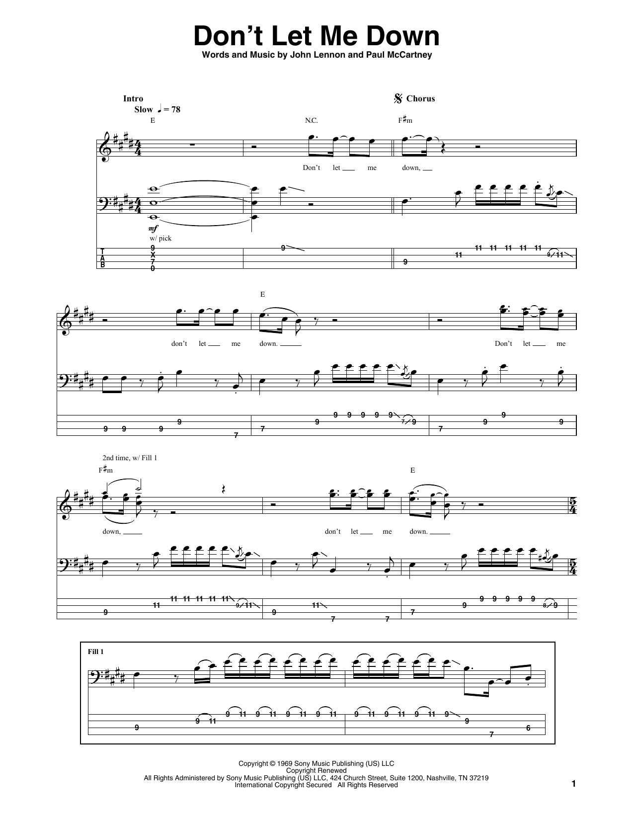 The Beatles Don't Let Me Down Sheet Music Notes & Chords for Melody Line, Lyrics & Chords - Download or Print PDF