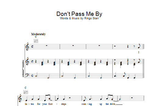 The Beatles Don't Pass Me By Sheet Music Notes & Chords for Lyrics & Chords - Download or Print PDF