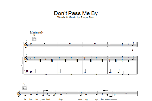 The Beatles Don't Pass Me By Sheet Music Notes & Chords for Piano, Vocal & Guitar (Right-Hand Melody) - Download or Print PDF