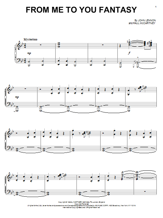 The Beatles From Me To You Fantasy Sheet Music Notes & Chords for Piano, Vocal & Guitar (Right-Hand Melody) - Download or Print PDF