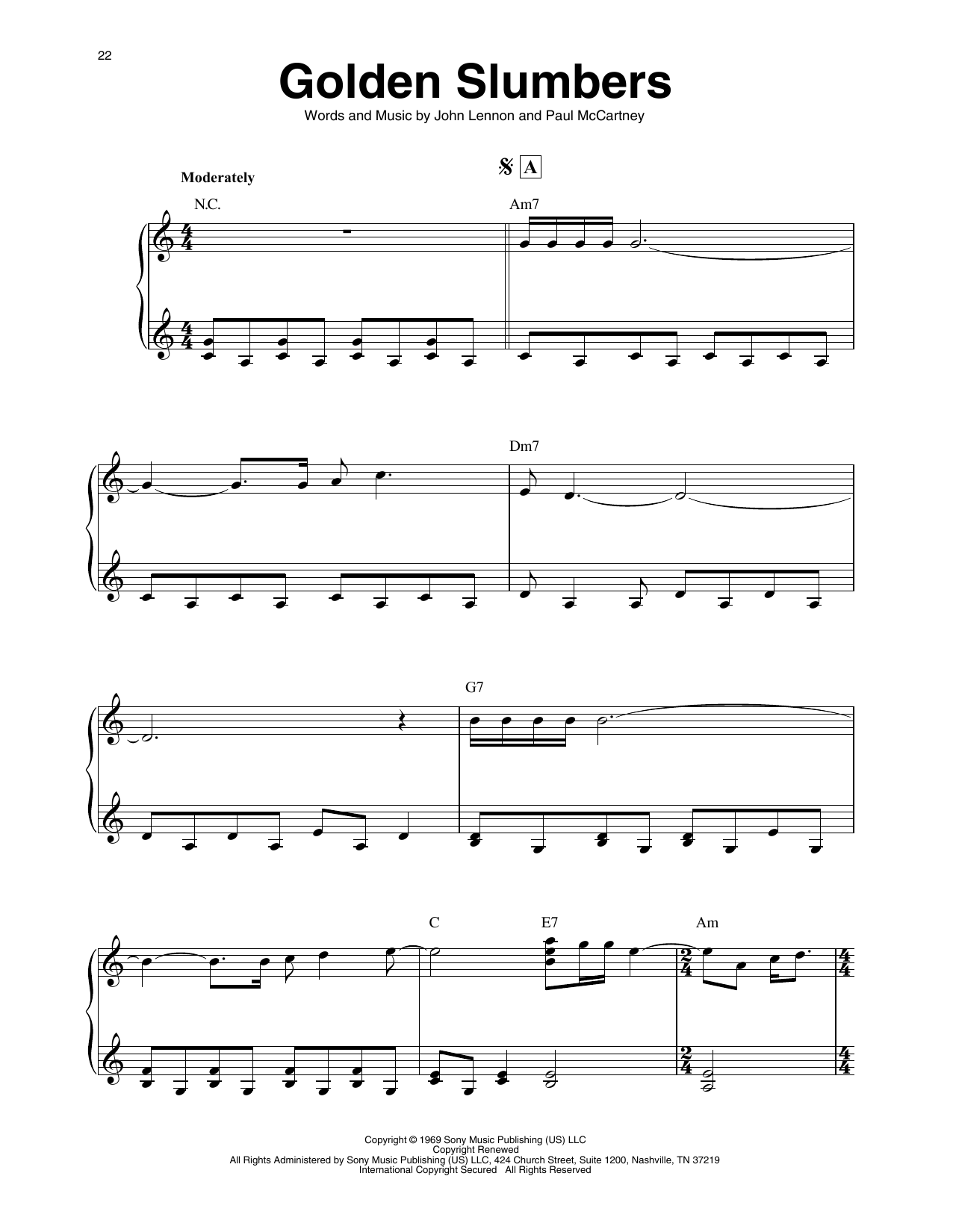 The Beatles Golden Slumbers (arr. Maeve Gilchrist) Sheet Music Notes & Chords for Harp - Download or Print PDF