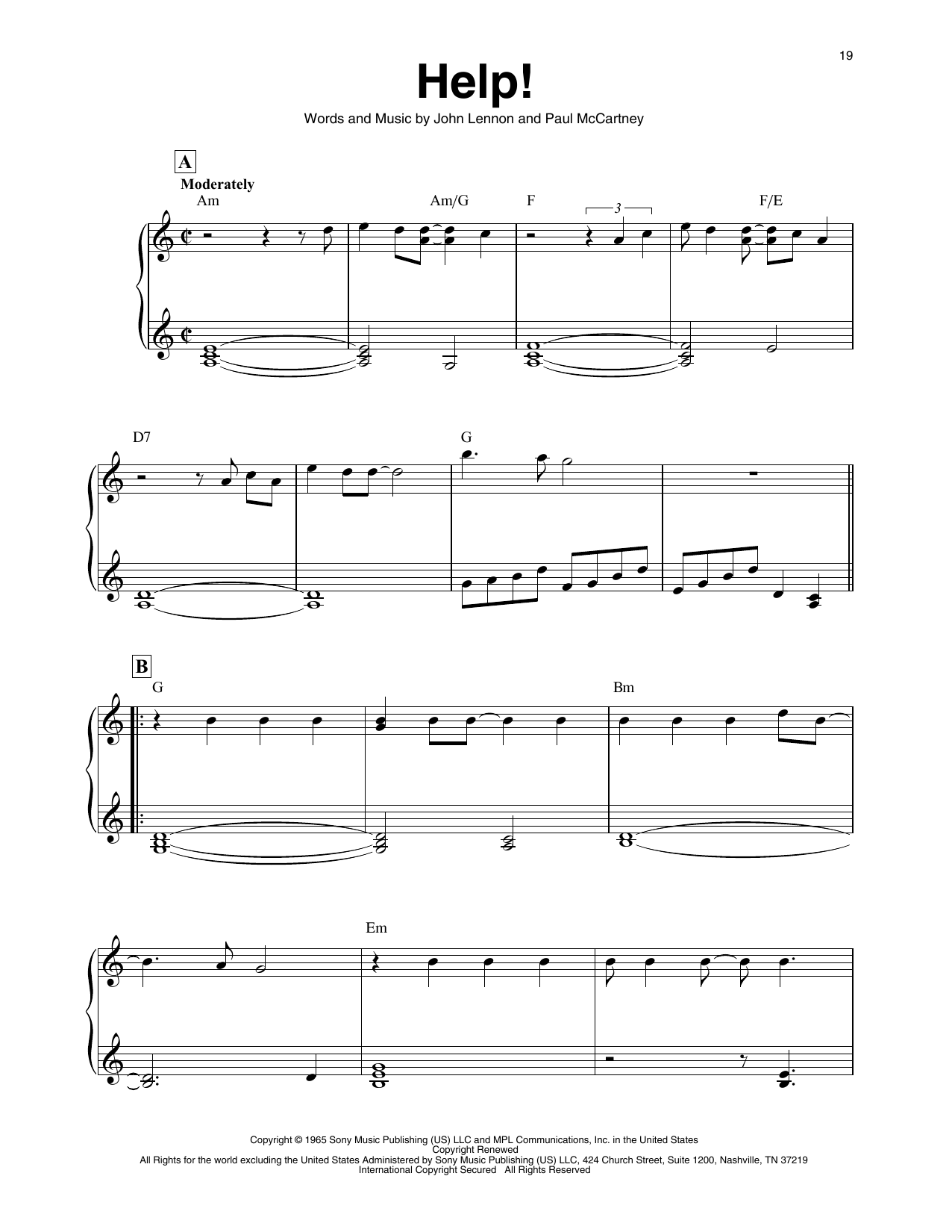 The Beatles Help! (arr. Maeve Gilchrist) Sheet Music Notes & Chords for Harp - Download or Print PDF