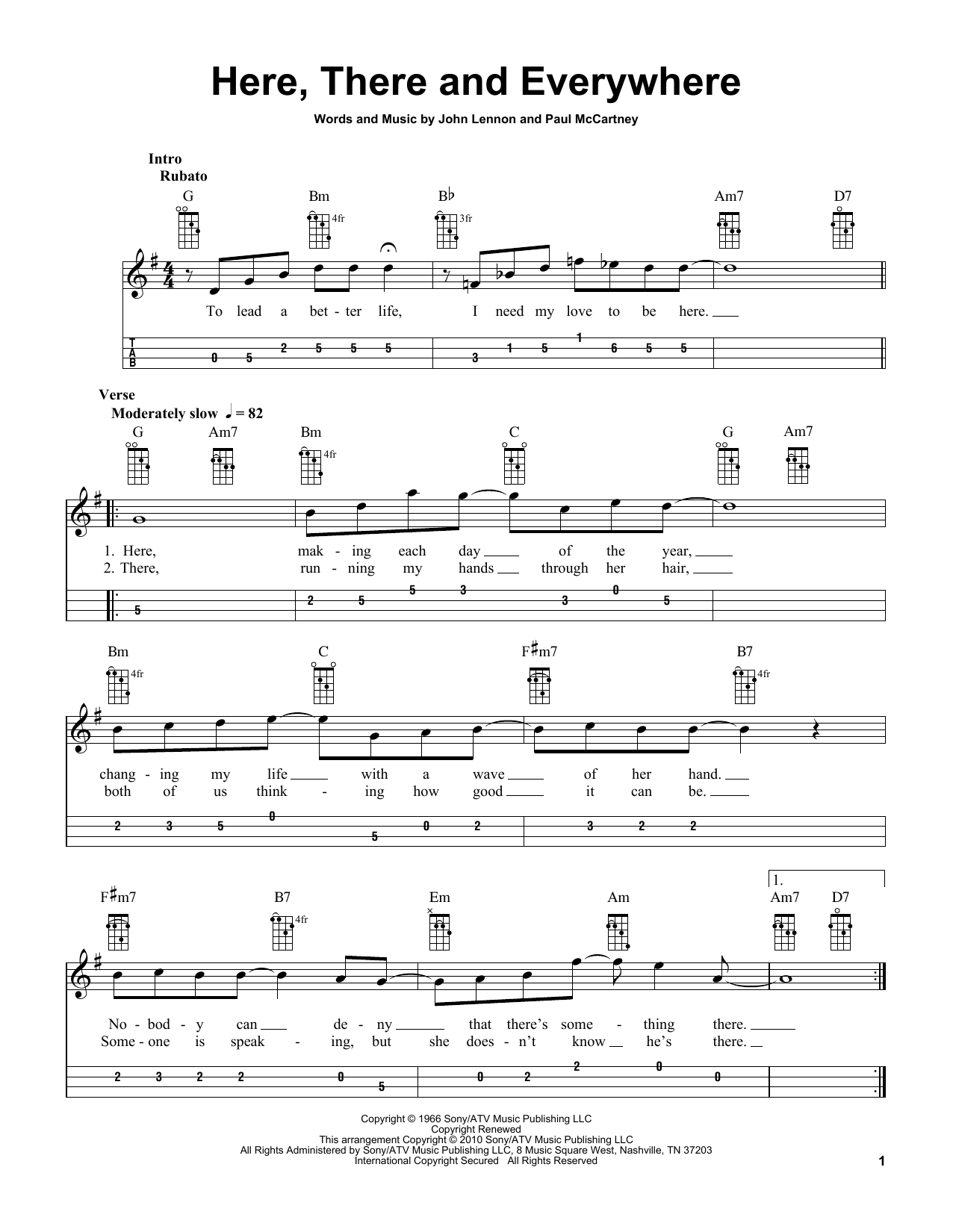 The Beatles Here, There And Everywhere (arr. Bobby Westfall) Sheet Music Notes & Chords for Mandolin - Download or Print PDF