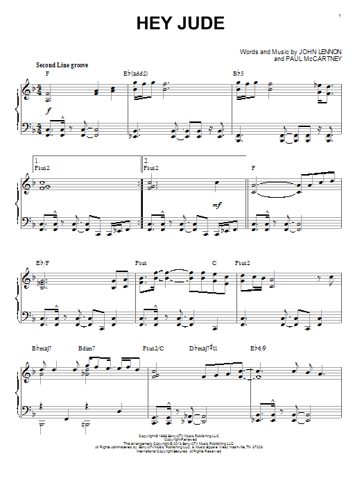The Beatles Hey Jude [Jazz version] (arr. Brent Edstrom) Sheet Music Notes & Chords for Piano - Download or Print PDF