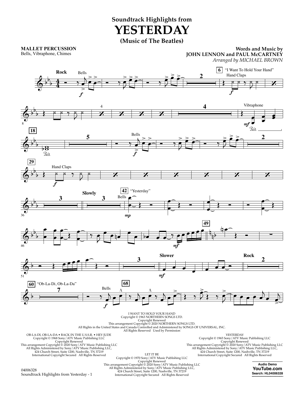The Beatles Highlights from Yesterday (Music Of The Beatles) (arr. Michael Brown) - Mallet Percussion Sheet Music Notes & Chords for Concert Band - Download or Print PDF