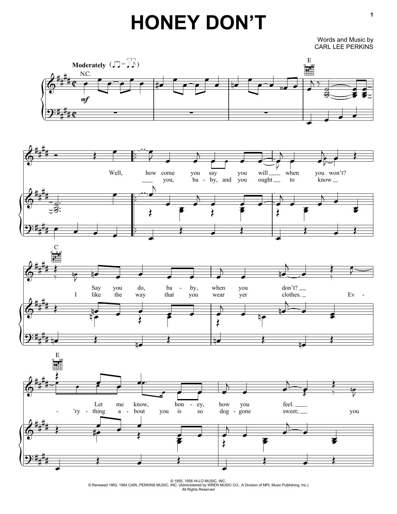 The Beatles Honey Don't Sheet Music Notes & Chords for Guitar Tab - Download or Print PDF