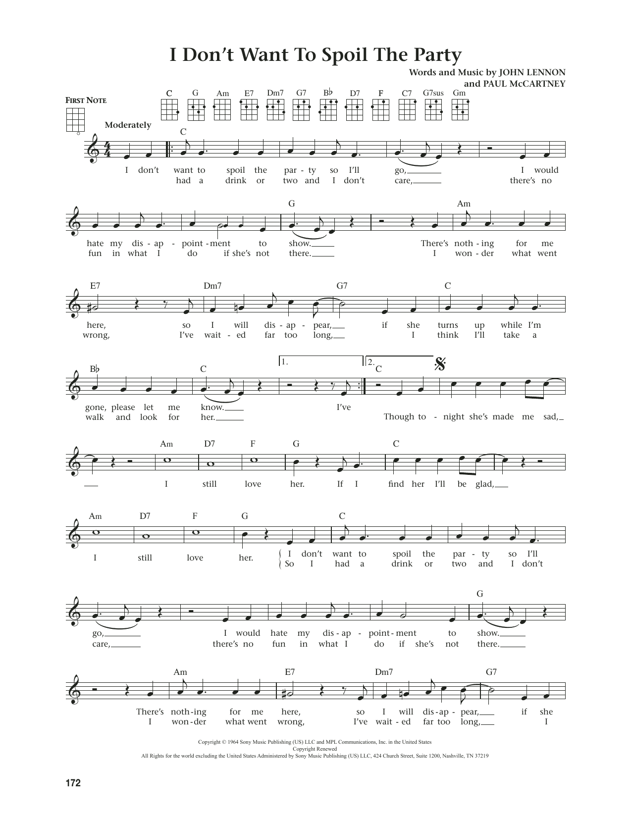 The Beatles I Don't Want To Spoil The Party (from The Daily Ukulele) (arr. Jim Beloff) Sheet Music Notes & Chords for Ukulele - Download or Print PDF